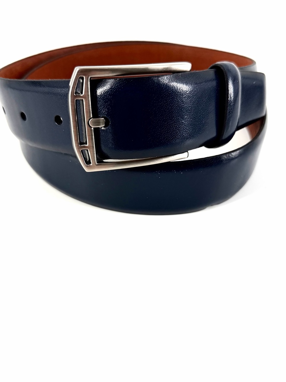 Authentic Boconi Menโs Leather Belt Navy Blue Size 34/85
